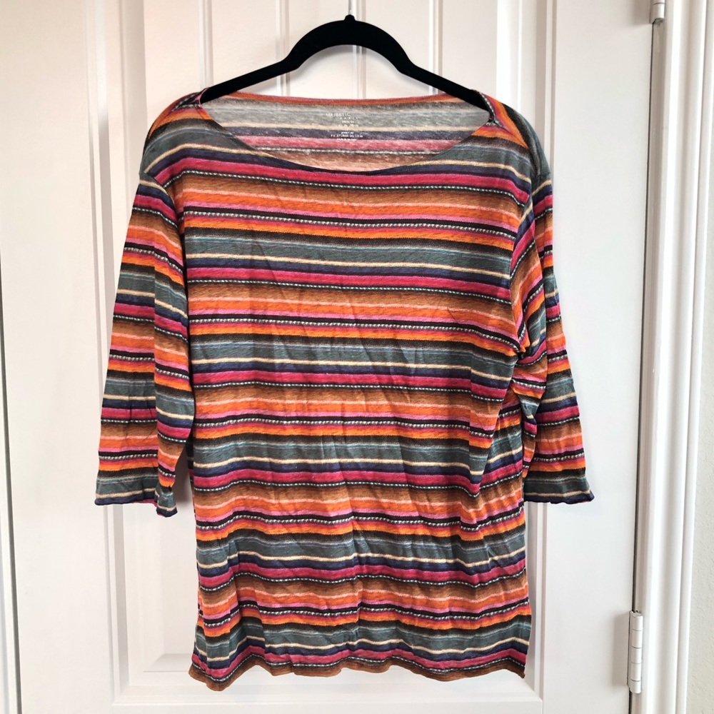 majestic filatures colorful linen top size M